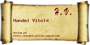Handel Vitold névjegykártya